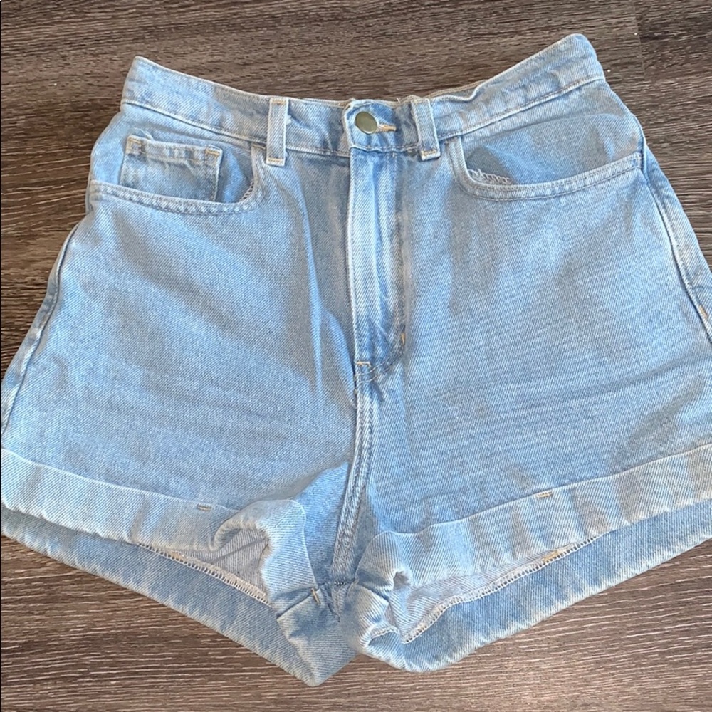 American Apparel high rise jean short